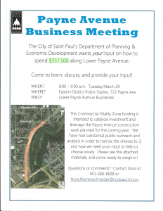 Payne Ave Business Meeting March 29